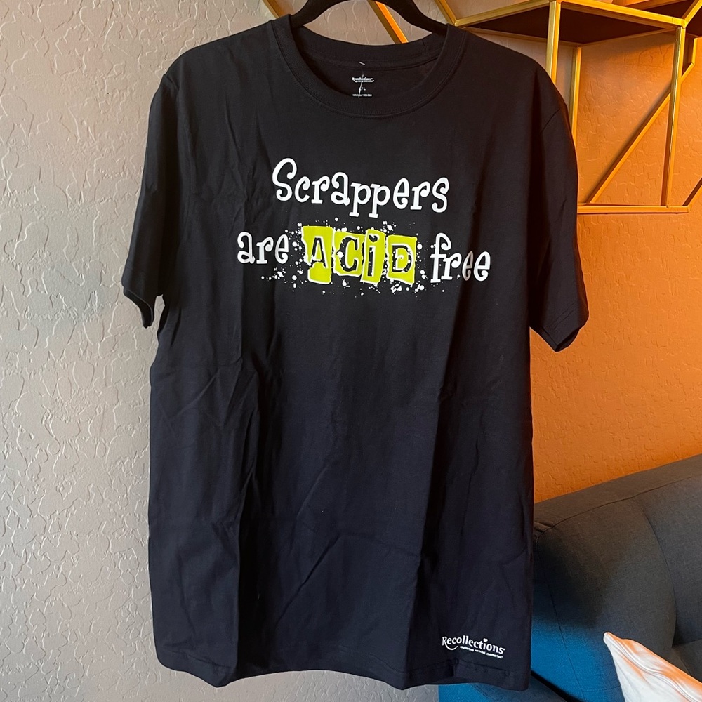 NEW Recollections Scrapbooking Crafter Black Tee Shirt unisex size large L